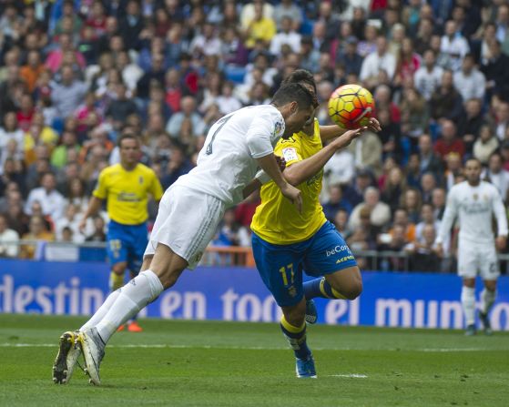 <strong>October 31, 2015:</strong> Cristiano Ronaldo heads home Real Madrid's second goal in a 3-1 win over Las Palmas. He has failed to score in his subsequent three matches and will be looking for a return to form against Shakhtar Donetsk in the Champions League. 