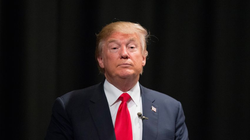 Republican presidential candidate Donald Trump speaks to guests following a town hall meeting at Des Moines Area Community College Newton Campus on November 19, 2015 in Newton, Iowa.