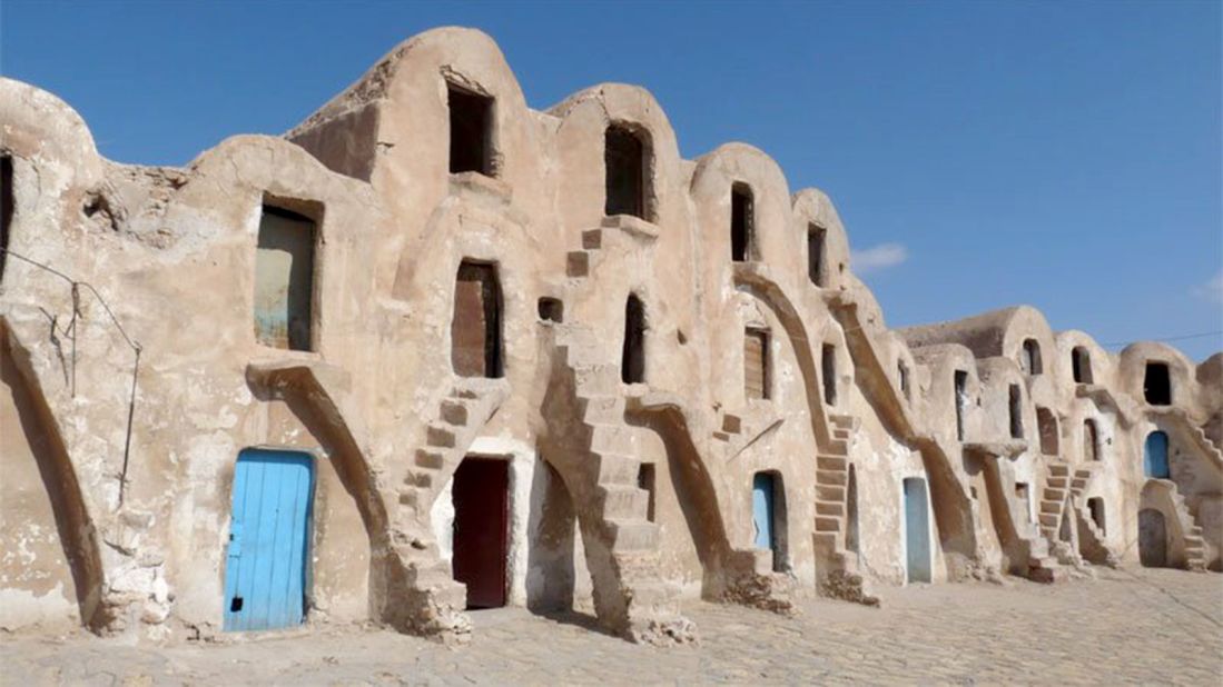 <strong>Mos Espa slave quarter (Medenine, Tunisia): </strong>When Anakin was a slave boy in "The Phantom Menace," his quarters were filmed on this real-life Tunisian street. The distinctive buildings with vaulted ceilings are ghorfas, used by Berbers to store their grain.