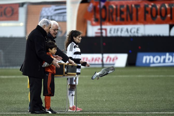 Children also released doves in tribute to victims of Paris terror attacks.
