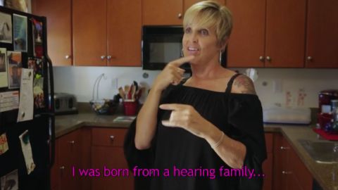 Jamie Crowley is deaf and is the mother of two deaf sons.
