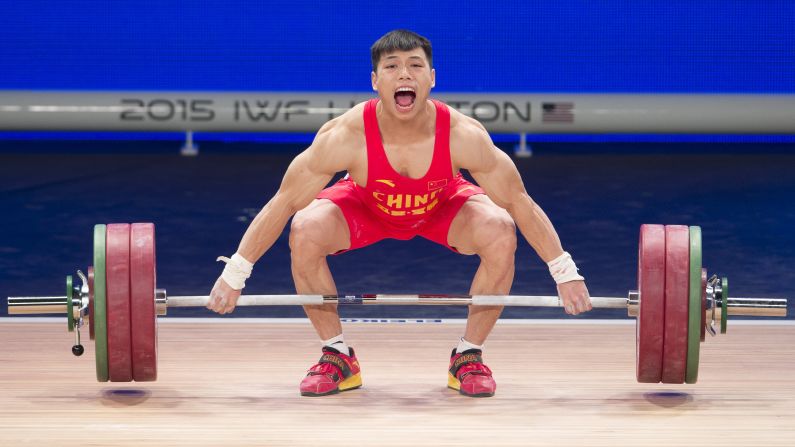Chinese weightlifter Lijun Chen competes at the World Championships in Houston on Sunday, November 22. He finished first in his weight class of 62 kilograms (137 pounds) and set a world record in the process. He lifted 150 kilograms (331 pounds) in the snatch lift and 183 kilograms (403 pounds) in the clean and jerk.
