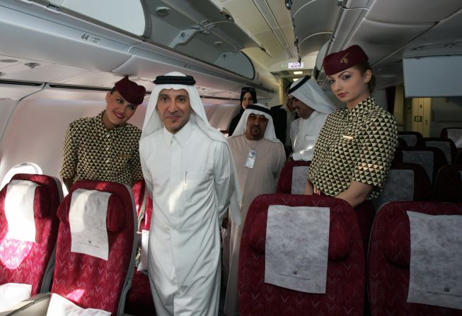 "As a huge airplane geek, sitting in the cabin with the CEO of Qatar Airways -- Akbar Al Baker, pictured center -- was pretty damn cool," said Schlappig.<br /><br />"He was kind of a hero, someone who's always been very interesting to me."
