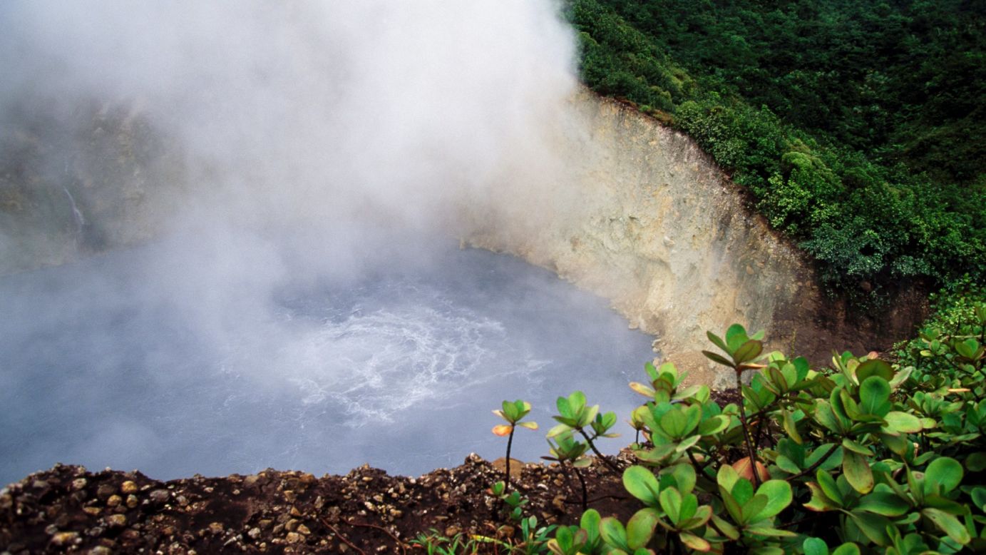 Dominica's Boiling Lake is a flooded volcanic fumarole in <a href="http://whc.unesco.org/en/list/814" target="_blank" target="_blank">Morne Trois Pitons National Park</a>, also a UNESCO World Heritage Site. A fumarole is a steam vent in the Earth's surface. Boiling Lake's bubbling blue-gray water is usually shrouded in a cloud of vapor.