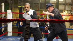 "Creed" stars Michael B. Jordan and Sylvester Stallone in a continuation of the "Rocky" series.