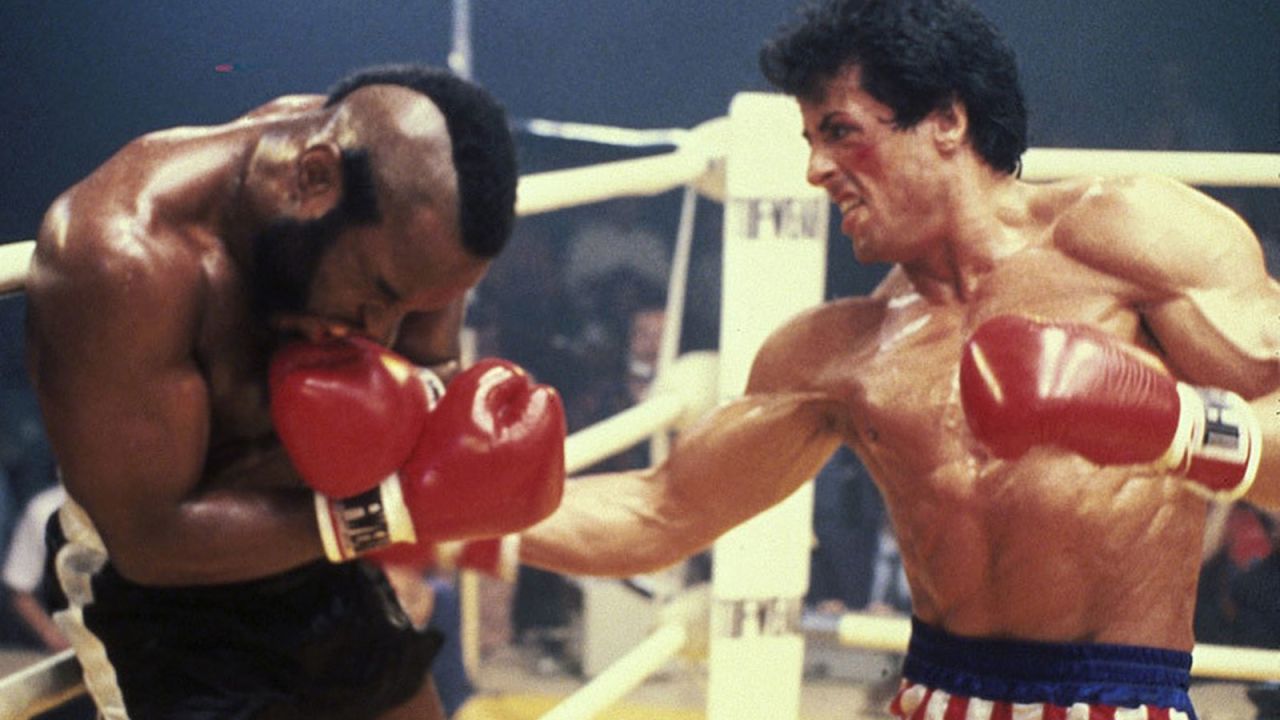 Life at the top made Rocky soft, so when Clubber Lang (Mr. T) came along in 1982's "Rocky III," he wasn't ready and was knocked out. ("What's your prediction?" Lang is asked about the fight.<a href="https://www.youtube.com/watch?v=MIJJMa3y0ek" target="_blank" target="_blank"> "Pain," he replies.</a>) However, thanks to the training of old rival Apollo Creed -- and the soon-to-be ubiquitous song "Eye of the Tiger" -- Rocky got in shape again and got revenge on Lang.