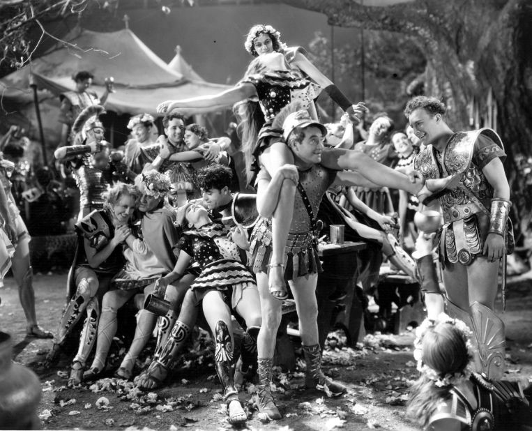 An orgy scene from 1933 film "The Warrior's Husband," where the Greeks break into Amazonia and conquer the women. The movie was based on the Broadway play, starring Katharine Hepburn.
