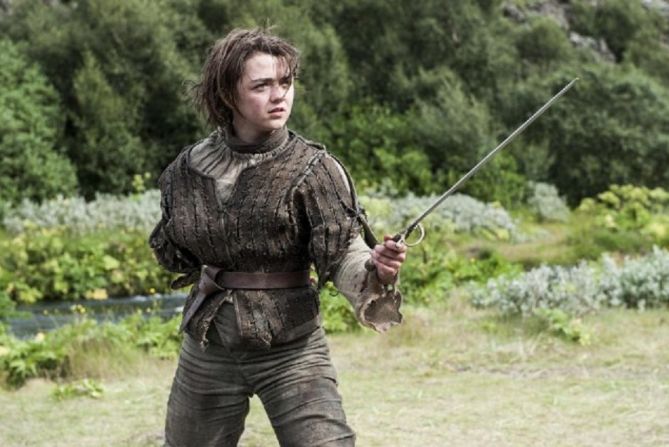 "Amazons seem to be everywhere these days -- from "Xena: Warrior Princess," to the animated film "Mulan," the shield maidens in the "Vikings," and the young swordswoman in "Game of Thrones," said Mayor.<br />Age is no barrier for talented swordswoman Ayra Stark, played by British actress Maisie Williams (pictured), in the "Game of Thrones" series. 