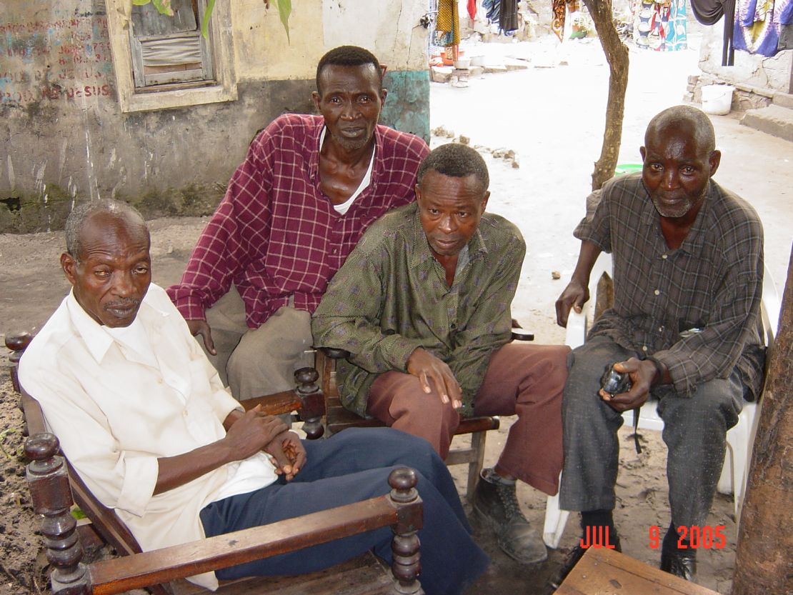 Former Bills of Quartier Mofewana in Ngiri Ngiri, including Vieux Neron (far left), Mofewana's legendary sheriff and the author of "Zambele Kingo," the Bills' anthem.