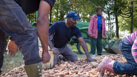 Now more than 80 young people help Joyner plan, plant and harvest nearly 50,000 pounds of fresh food a year. Much of this produce is given away to local residents.