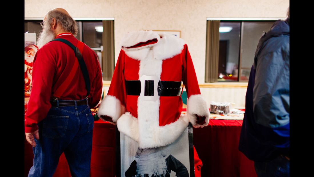 The history of St. Nicholas is important for every Santa to learn, Tom Valent says. "Know who you are," he tells the Santas. "Know your legend. Know where you came from." 