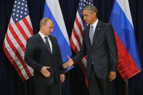 <strong>September 28:</strong> U.S. President Barack Obama reaches out to shake the hand of Russian President Vladimir Putin at a U.N. summit in New York. The two, bitterly at odds over Ukraine and Syria, <a href="http://www.cnn.com/2015/09/28/politics/obama-putin-meeting-syria-ukraine/" target="_blank">also had a closed-door meeting</a> that day.
