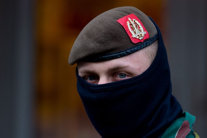 Armed police have been stationed on the streets of Brussels with the city on high state of alert.