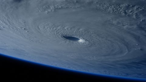 <strong>March 31:</strong> The eye of Super Typhoon Maysak is photographed from the International Space Station. The storm was churning over the Pacific Ocean, days away from making landfall in the Philippines.