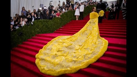 <strong>May 4:</strong> Singer Rihanna arrives at the Metropolitan Museum of Art's Costume Institute Gala in New York. <a href="http://www.cnn.com/2015/05/04/living/gallery/met-gala-red-carpet-2015/index.html" target="_blank">The high-fashion event</a> raises money in support of the museum's costume institute. The theme of this year's Met Gala, also called the Met Ball, was "China: Through the Looking Glass."