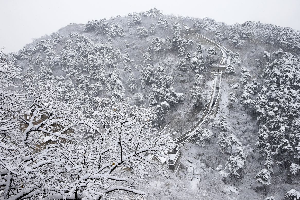 Snowy and scenic, the Mutianyu section of the Great Wall near Beijing is pictured on November 22, 2015.