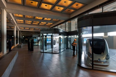 the city currently uses driverless pods known as "personal rapid transit" (PRT) carts.