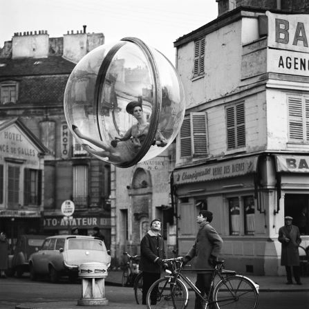 Melvin Sokolsky's "Bubble" series for <em>Harper's Bazaar</em> is one of his most renowned. Taken in a time before Photoshop, Sokolsky had models pose around Paris in a plastic bubble suspended from a crane.