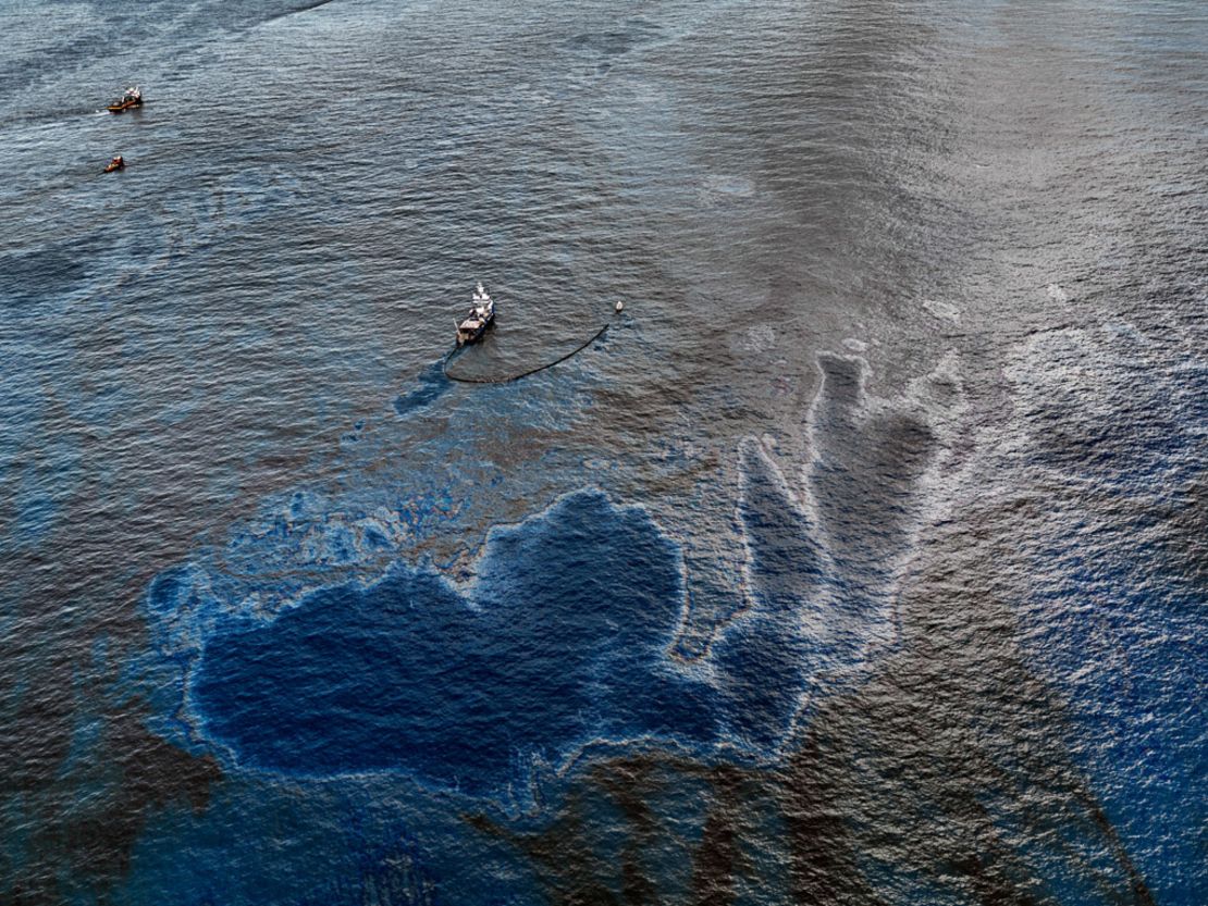 Oil Spill #4, Oil Skimming Boat, Near Ground Zero, Gulf of Mexico, June 24, 2010