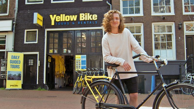 Yellow discount dutch bike