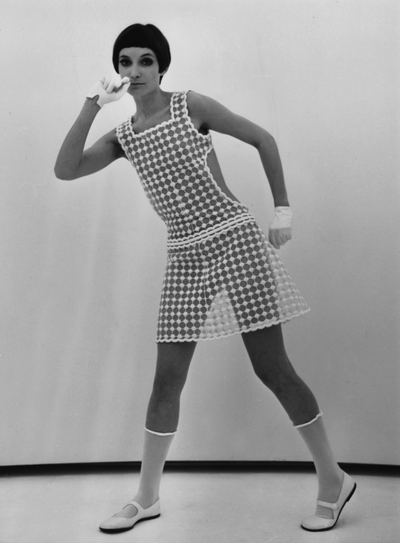 "He was actually dressing the real woman of the 1960's — a modern woman who drove, rather than sipping cocktails at home." (Pictured: A model wears André Courrèges, 1967) 