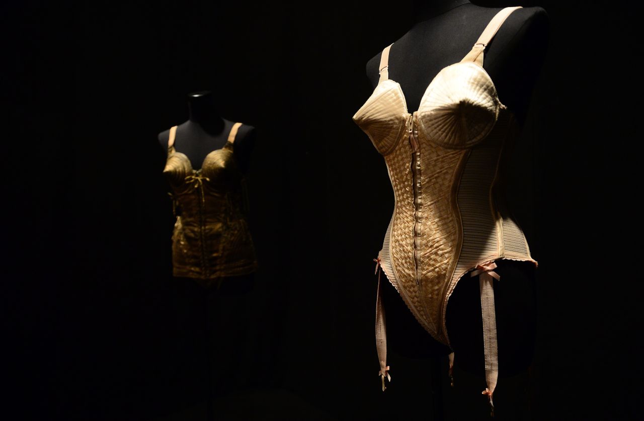 A corset from Madonna's "Blonde Ambition" tour, designed by Jean Paul Gaultier. 