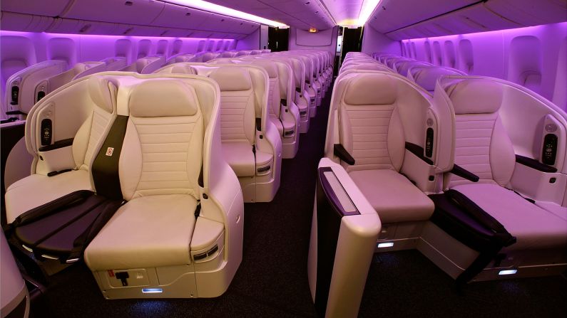 Air New Zealand also won awards for Best Economy and Best Premium Economy (pictured). AirlineRatings.com's Geoffrey Thomas says: "The airline has rolled out some stunning new technology including innovative tracking of unaccompanied children and a wonderful app to get you a perfect cup of coffee before your flight."