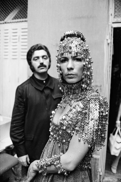 Paco Rabanne may have been born in Spain, but he made France is home. His metallic dresses -- pieced together from different metals or coated plastics -- became a fashion staple for pop and screen stars in the 1960s. (Pictured: Paco Rabanne with model Isabel Feldel, wearing one of his designs, 1967) 