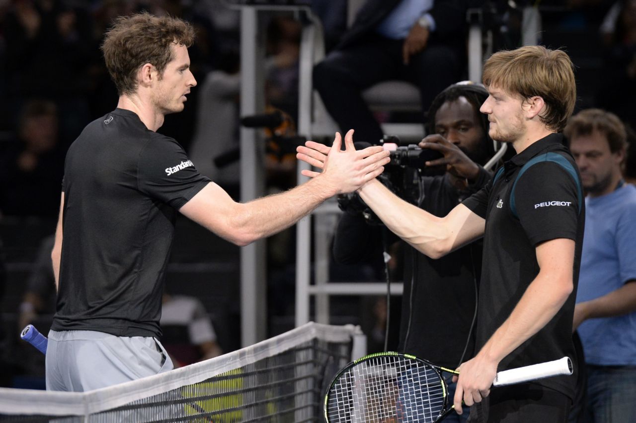 Murray was heavily favored to beat Goffin Sunday. When they played in Paris in early November, Murray lost one game. 