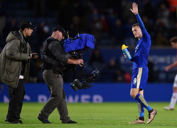 Despite the draw which saw Leicester knocked off the top of the table by Manchester City, the night belonged to Vardy who will look to extend his scoring record against Swansea next weekend.
