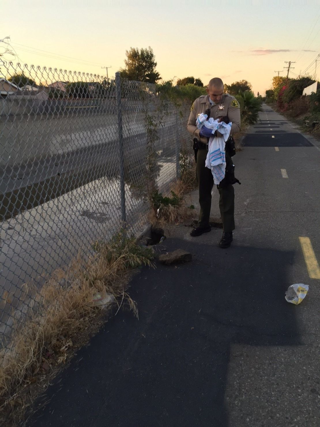 Newborn was found under asphalt along popular Compton walking path 