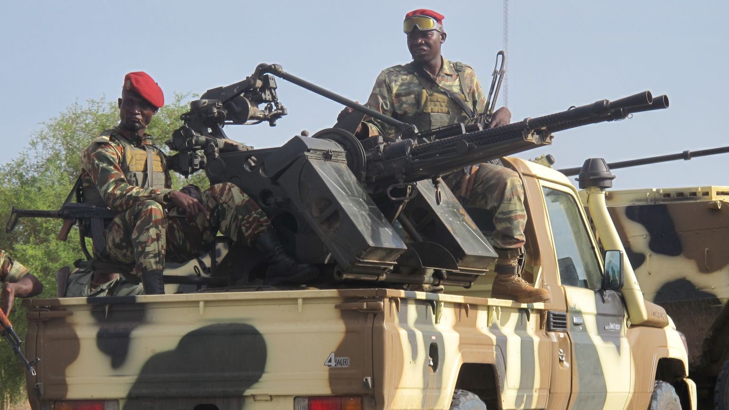 Cameroonian soldiers patrol in Dabanga as part of a deployment against Boko Haram in June 2014.