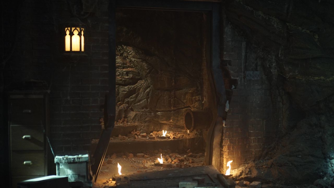 In "Gotham," a young Bruce Wayne has discovered a hidden Batcave beneath Wayne Manor (though he hasn't started using the bat terminology).