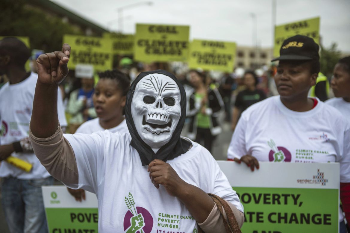 Some 700 people from different climate justice movements gather in the Johannesburg, South Africa, focusing on the continued reliance of coal as a primary source of generating electricity. 