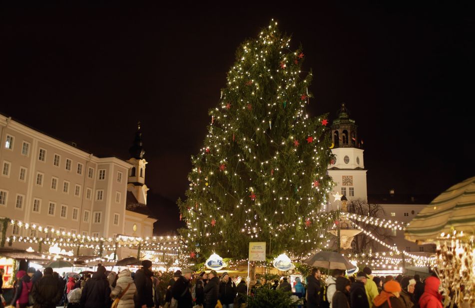 In Austrai, Salzburg's popular Christmas market stretches from Mozartplatz all the way to Domplatz in front of Salzburg Cathedral. 