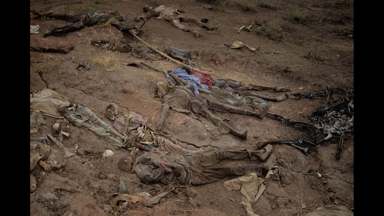 <strong>April 8:</strong> A mass grave is seen near the Abattoir in Gwoza, Nigeria. It hadn't been determined who these people were or how they were killed, but they were presented to the media as victims of Boko Haram, an Islamist militant group waging a campaign of violence in northern Nigeria.