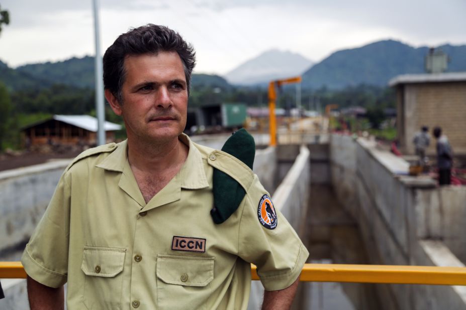 Park Director Emmanuel de Merode looks out over Virunga's ambitious 200 million dollar clean energy project. "We are on the frontline in terms of trying to protect that last incredible piece of forest. And of course its role in terms of stabilizing climate, its role in terms of addressing climate change issues is fundamental."