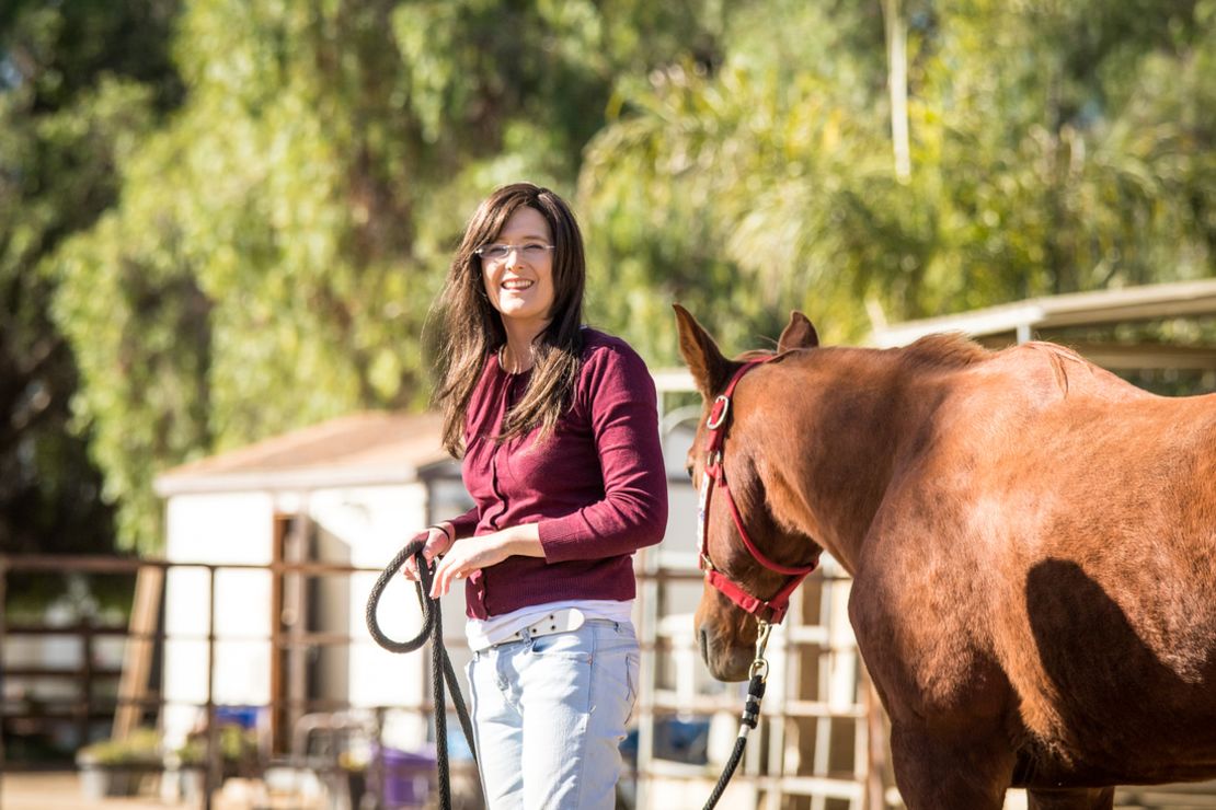 Shelly May's health problems have been helped by horse therapy.