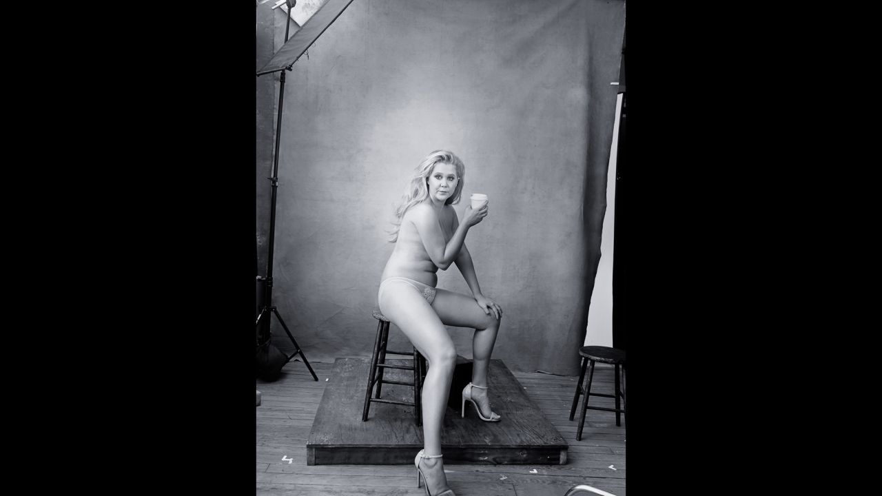 Comedian Amy Schumer tweeted her photo from the calendar.