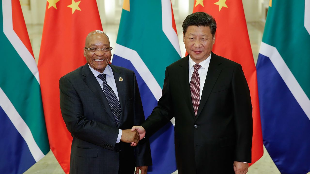 Chinese President Xi Jinping shakes hands with South African President Jacob Zuma at the Great Hall of the People on September 4, 2015 in Beijing, China. China's choice of South Africa to host the China-Africa summit underscores the special relationship between the two countries.