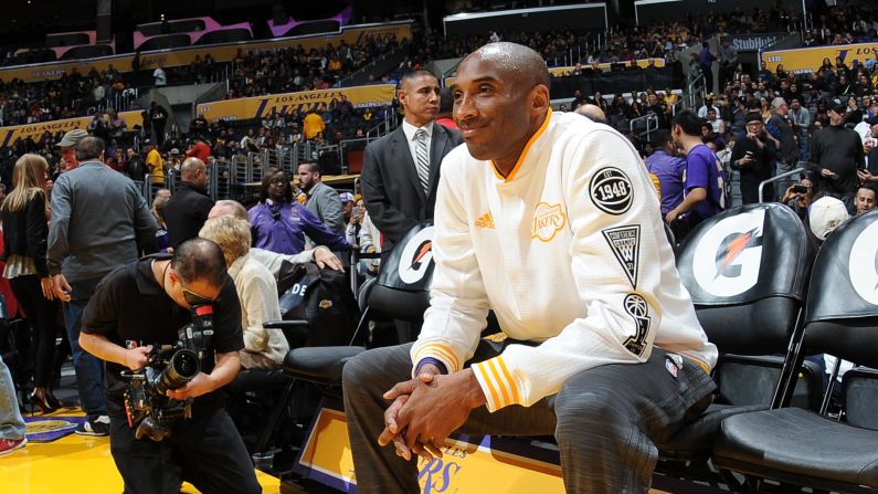 Kobe Bryant is introduced before the start of an NBA game in Los Angeles on Sunday, November 29. The 17-time All-Star has announced that <a href="index.php?page=&url=http%3A%2F%2Fwww.cnn.com%2F2015%2F11%2F30%2Fsport%2Fkobe-bryant-la-lakers-retirement%2F" target="_blank">he will retire at the end of the season. </a>
