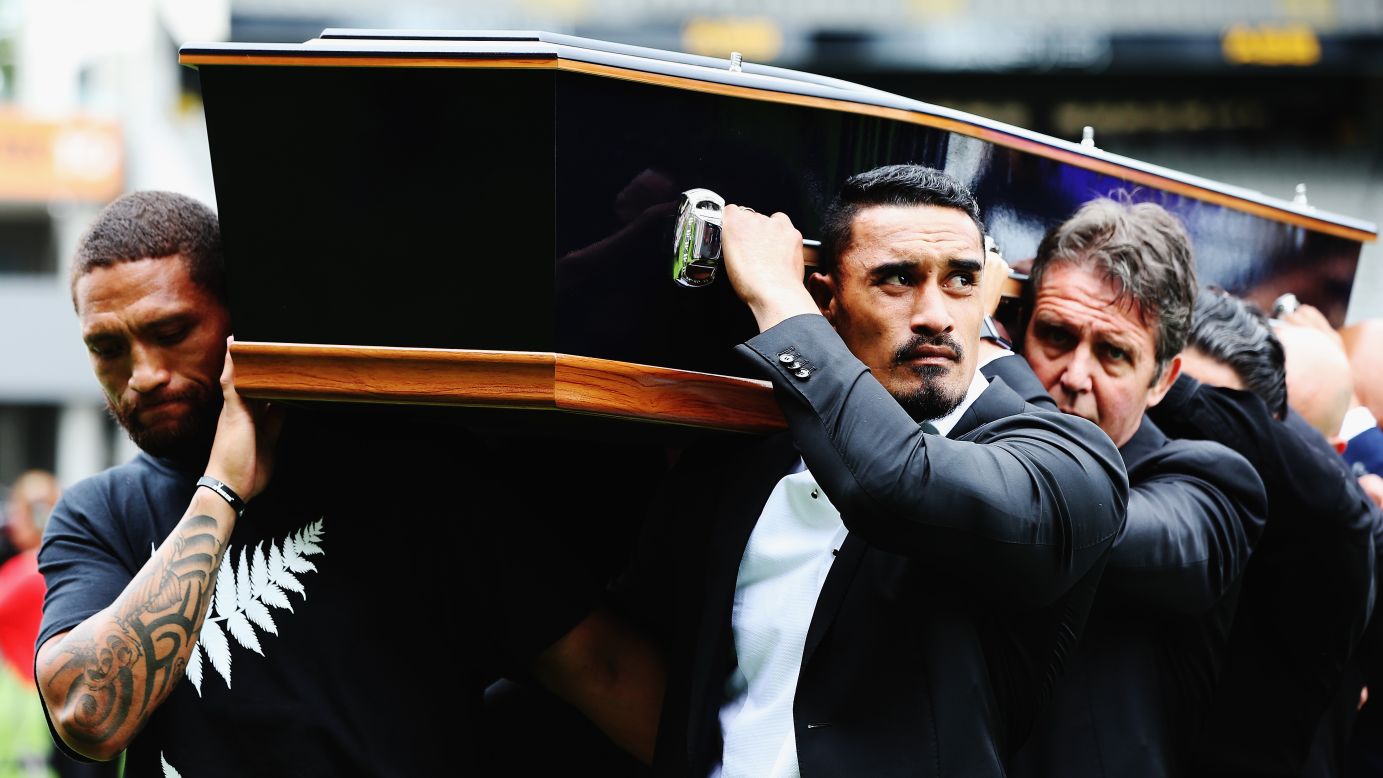 The casket of rugby legend Jonah Lomu is carried <a href="http://www.cnn.com/2015/11/30/sport/rugby-union-jonah-lomu-funeral/" target="_blank">during his memorial</a> in Auckland, New Zealand, on Monday, November 30. Lomu died November 18 at the age of 40. He had suffered from a rare and chronic kidney disease since 1995. <a href="http://www.cnn.com/2015/11/24/sport/gallery/what-a-shot-sports-1124/index.html" target="_blank">See 37 amazing sports photos from last week</a>