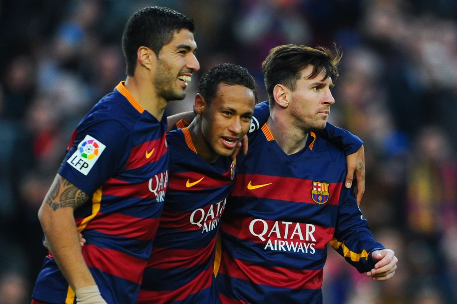 <strong>November 28, 2015: </strong>Barcelona's talented treble were all on the scoresheet as Real Sociedad were thumped 4-0 at the Camp Nou, Neymar grabbing two. The win maintained Barca's four-point lead at the top of La Liga. 