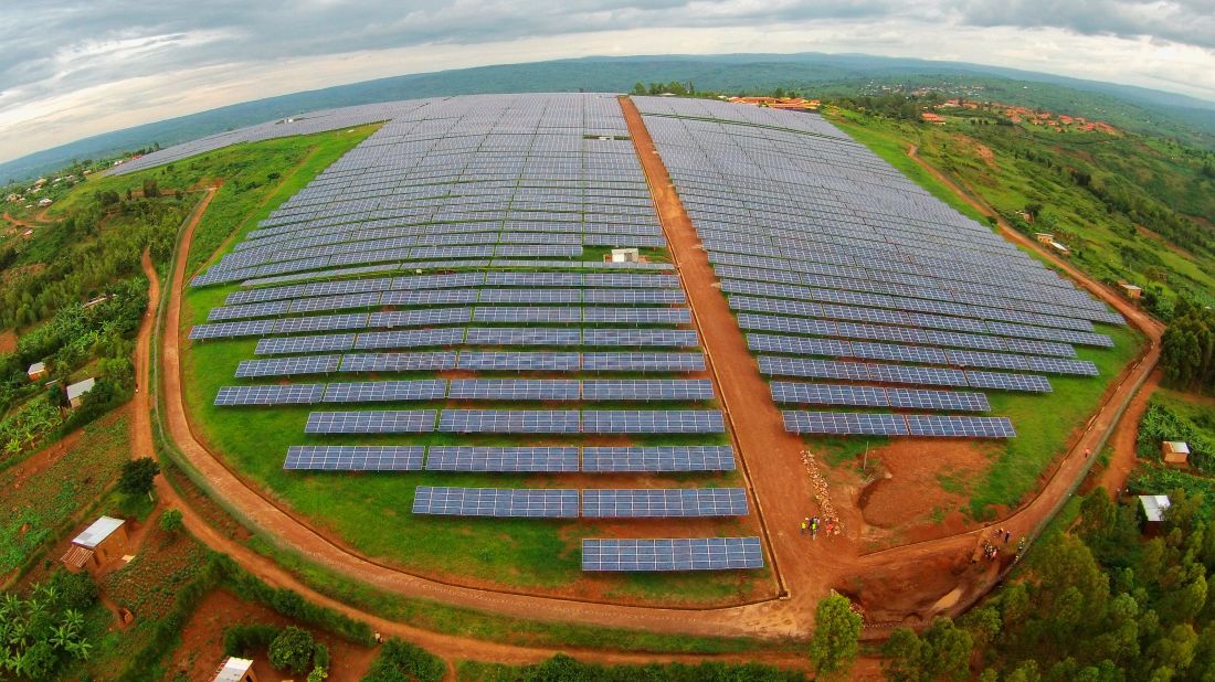 An Africa-shaped 8.5 megawatt solar plant east of Rwanda's capital Kigali came into full production in December 2015. Its 28,360 photovoltaic panels spread across 17 hectares and light up 15,000 homes in the region -- <a href="http://gigawattglobal.com/2015/02/08/gigawatt-global-launches-east-africas-first-solar-field/" target="_blank" target="_blank">boosting electricity generation in Rwanda by 6%</a>.<br />