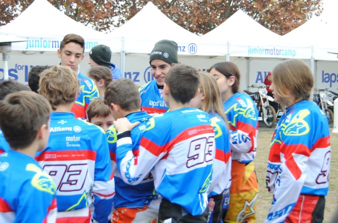 Twenty young riders from Spain, Italy, the UK, the Netherlands and Brazil were selected by Marquez to take part in the camp.