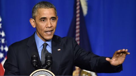 PARIS, FRANCE - DECEMBER 01: President of the United States of America, Barack Obama makes a speech during A Press Conference on December 1, 2015 in Paris, France. (Photo by Pascal Le Segretain/Getty Images)