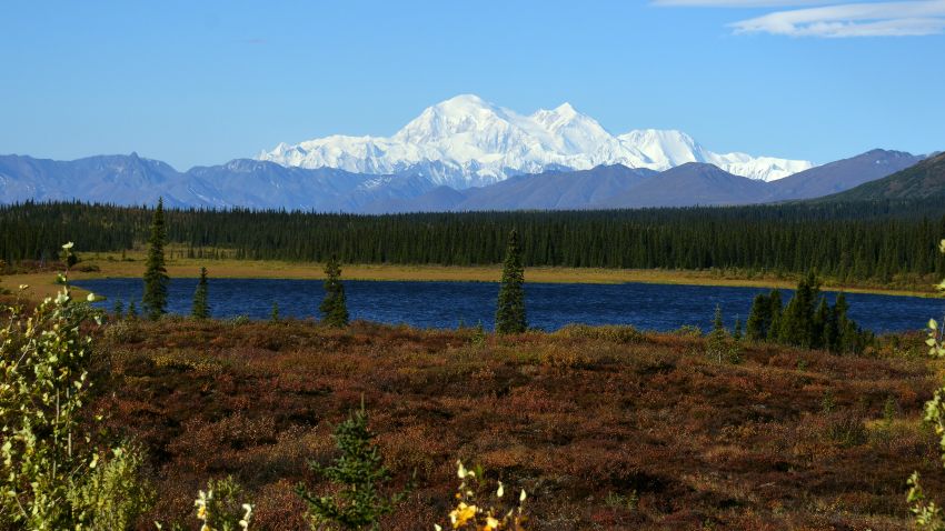 DENALI NATIONAL PARK, AK - SEPTEMBER 1: A view of Denali, formerly known as Mt. McKinley, on September 1, 2015 in Denali National Park, Alaska. According to the National Park Service, the summit elevation of Denali is 20,320 feet and is the highest mountain peak in North America. (Photo by Lance King/Getty Images)
