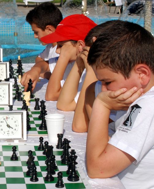 Chess has been compulsory in all Armenian schools since 2011.<br />"Generally, it's good for children to learn any sport," said Aronian.<br />"But the advantage of chess is very specific, the fact that you're not challenged physically, so nobody has an advantage from the start."