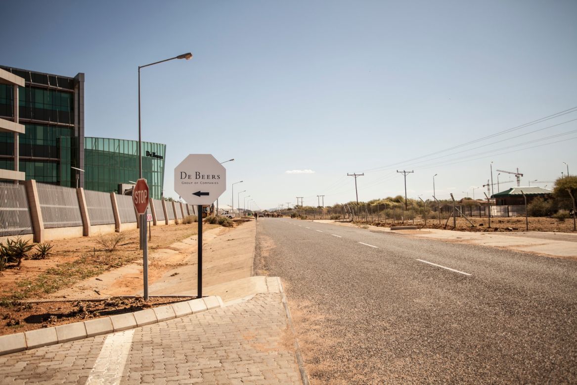 The entrance to the De Beers Global Sightholder Sales office in Gaborone, Botswana. De Beers moved its sales facility to the Southern African country in 2013.