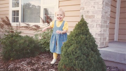 Sarah was diagnosed with juvenile arthritis in 1992, when she was 11 months old. In this photo, Sarah was finally learning to walk braces.